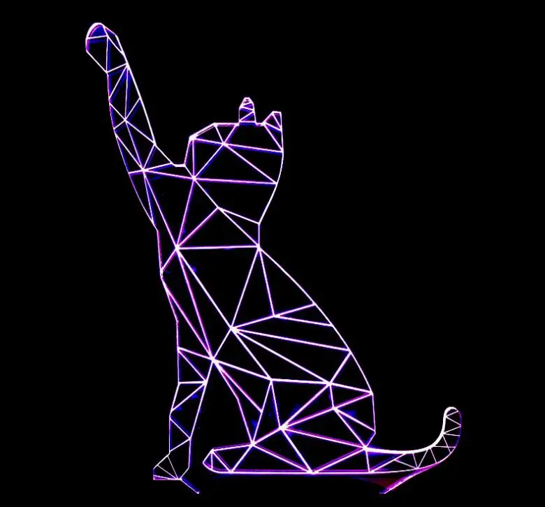 7 красочных милых кошачьих 3D лампочек акриловый светодиодный 3d ночник USB