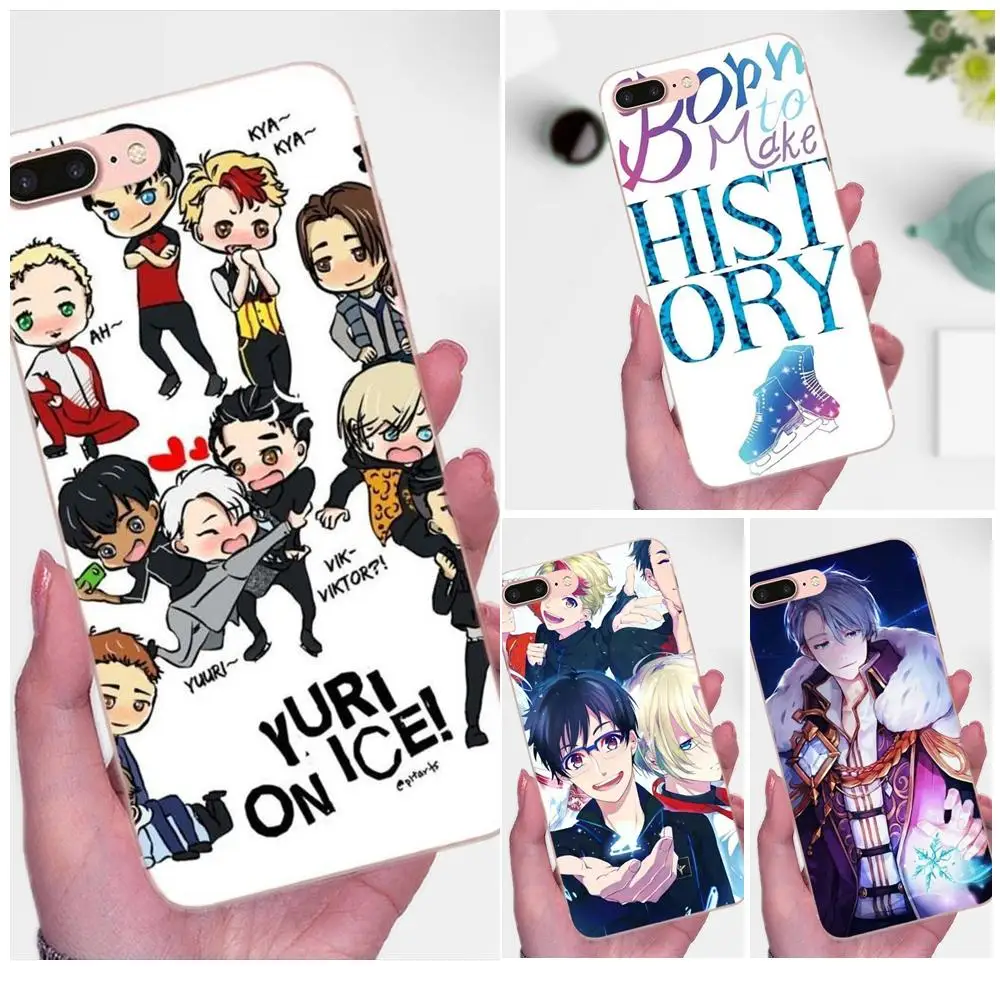 Милый аниме Yuri On Ice TPU сотовый телефон для Huawei Honor 4C 5A 5C 5X 6 6C 6A 6X 7 7X 8 9 V8 V10 Y3II Y5II Y6II G8 P7