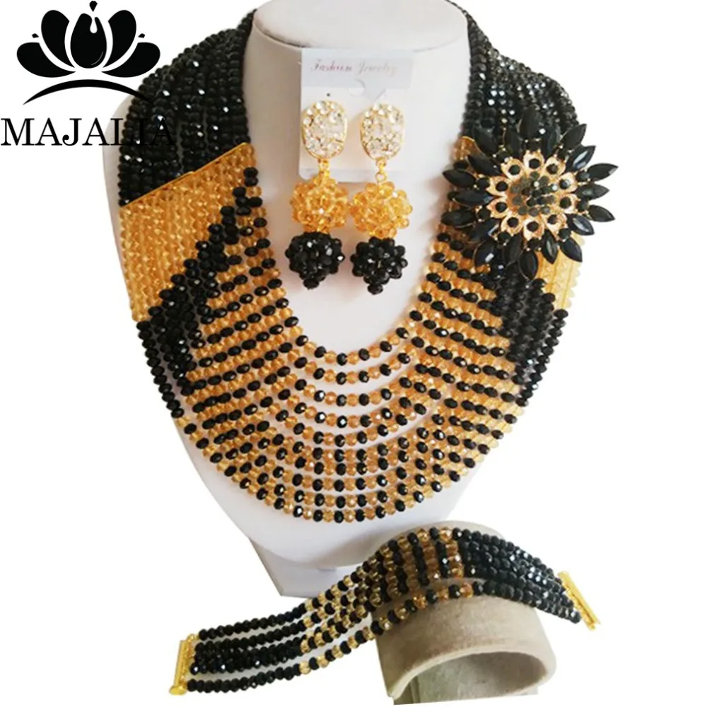 Модный комплект украшений в африканском стиле черный нигерийский Свадебный