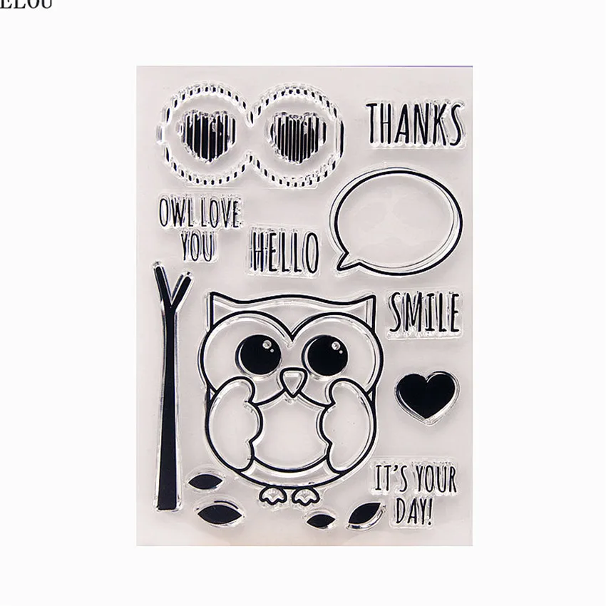 PANFELOU Owl dialogue Transparent Silicone Rubber Clear Stamps cartoon for Scrapbooking/DIY Easter wedding album | Дом и сад