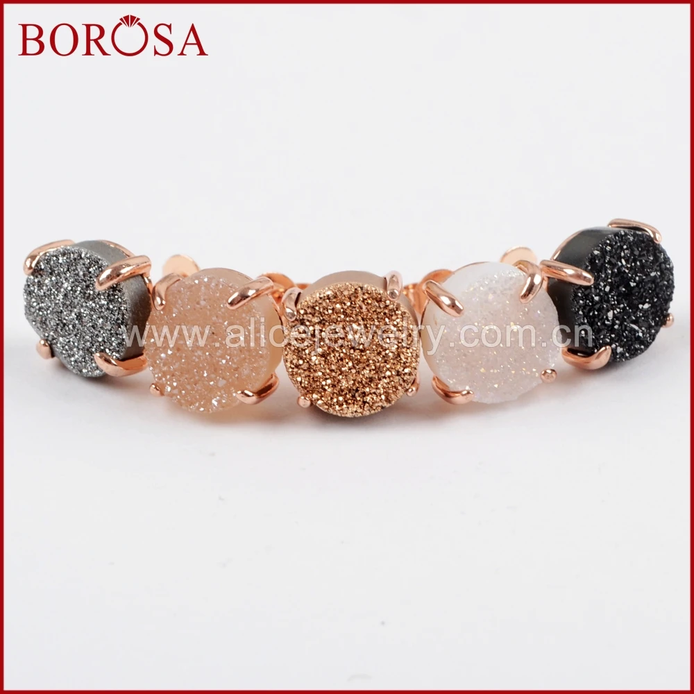 Серьги гвоздики BOROSA ZG0132 женские круглые из титана 10 мм|druzy stud earrings|stud earringsstud earrings