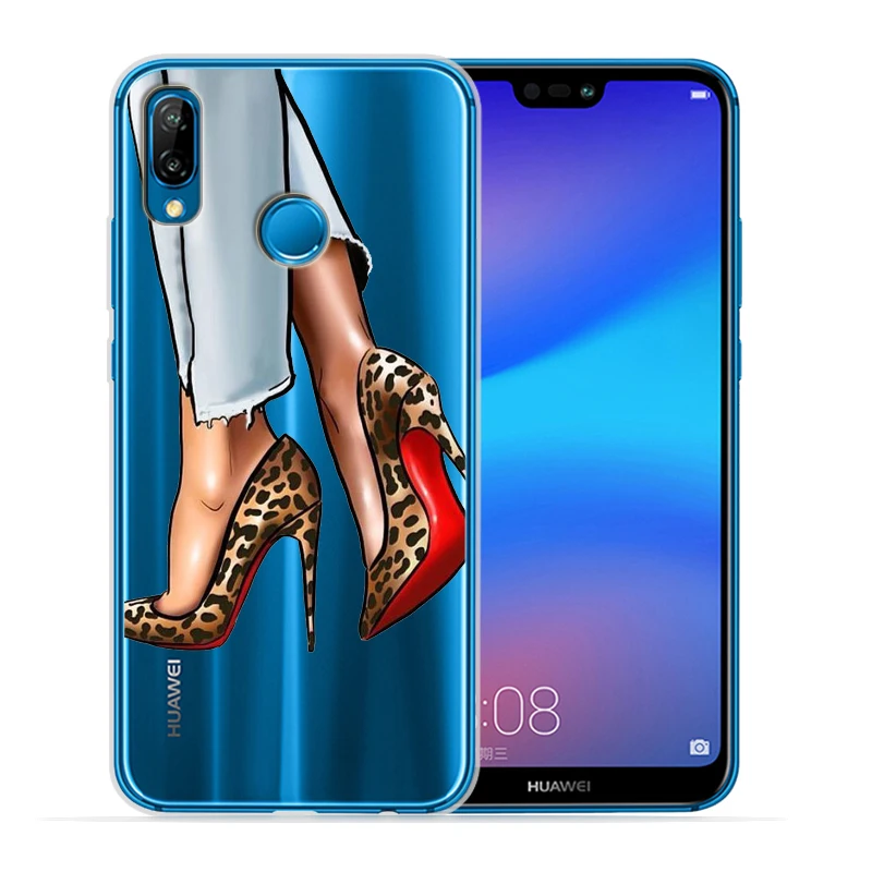 Модный чехол на высоком каблуке для девушек и женщин Huawei P20 Lite Pro P8Lite P9Lite 2017 P Smart P10