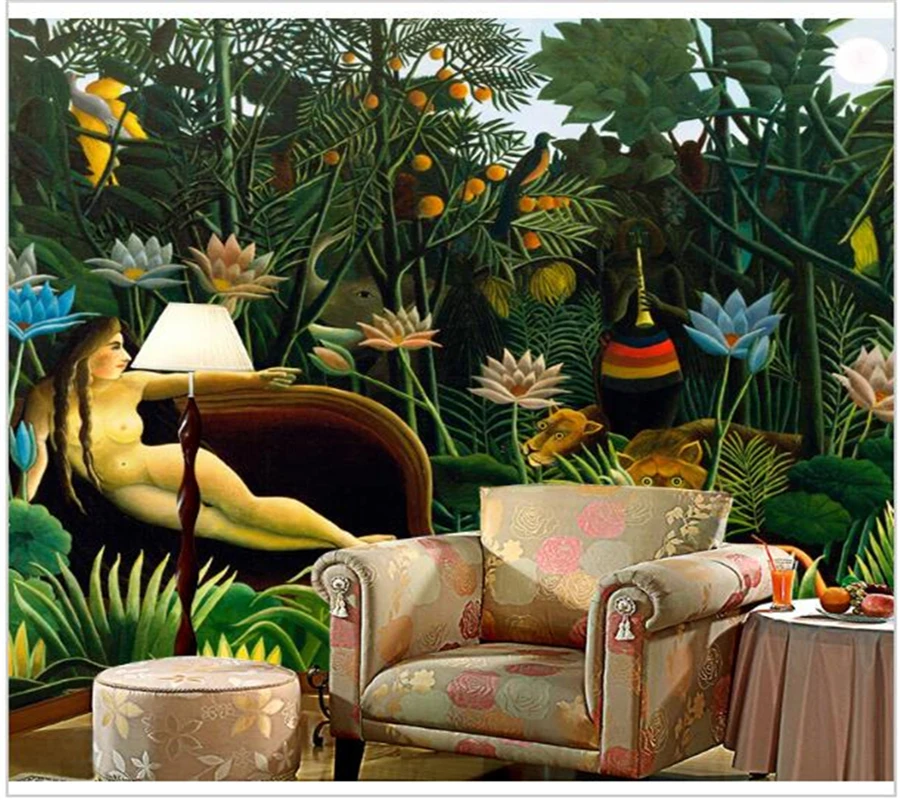 beibehang Painting sofa bedroom wallpaper backdrop of tropical forest large mural Custom Size 3D wall | Обустройство дома
