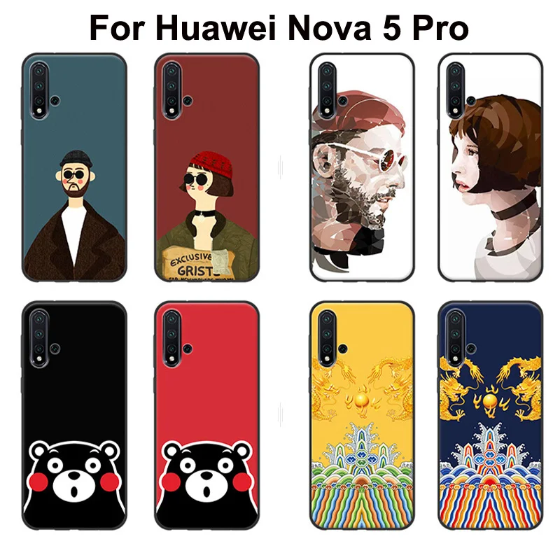 Чехол для Huawei Nova 5 Pro задняя крышка 5Pro мягкий силиконовый чехол-бампер с рисунком