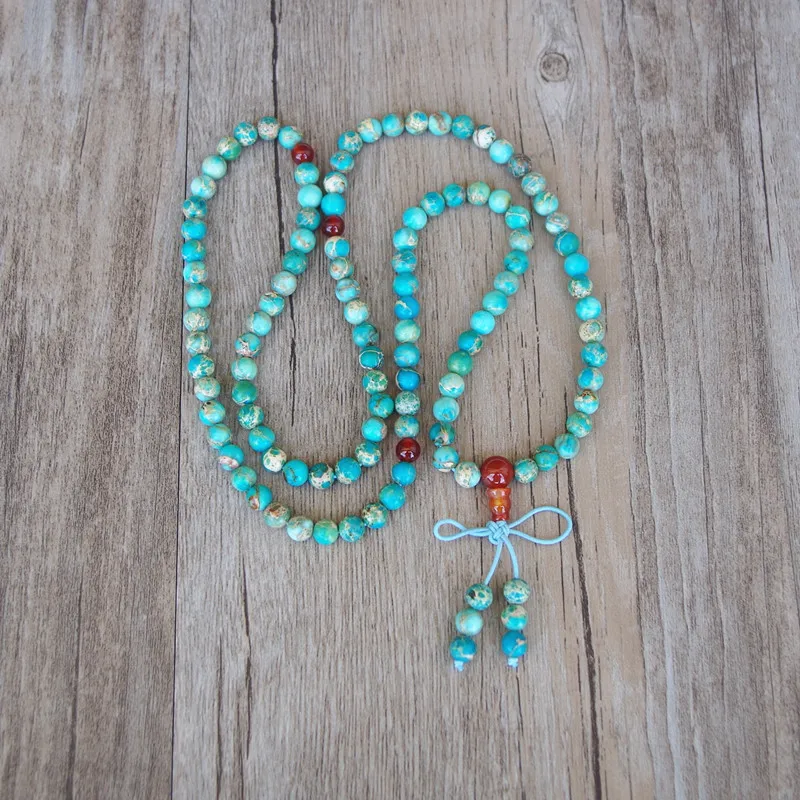 Каменные бусины ручной работы 6 мм 108 тибетский буддистский браслет чакры женский