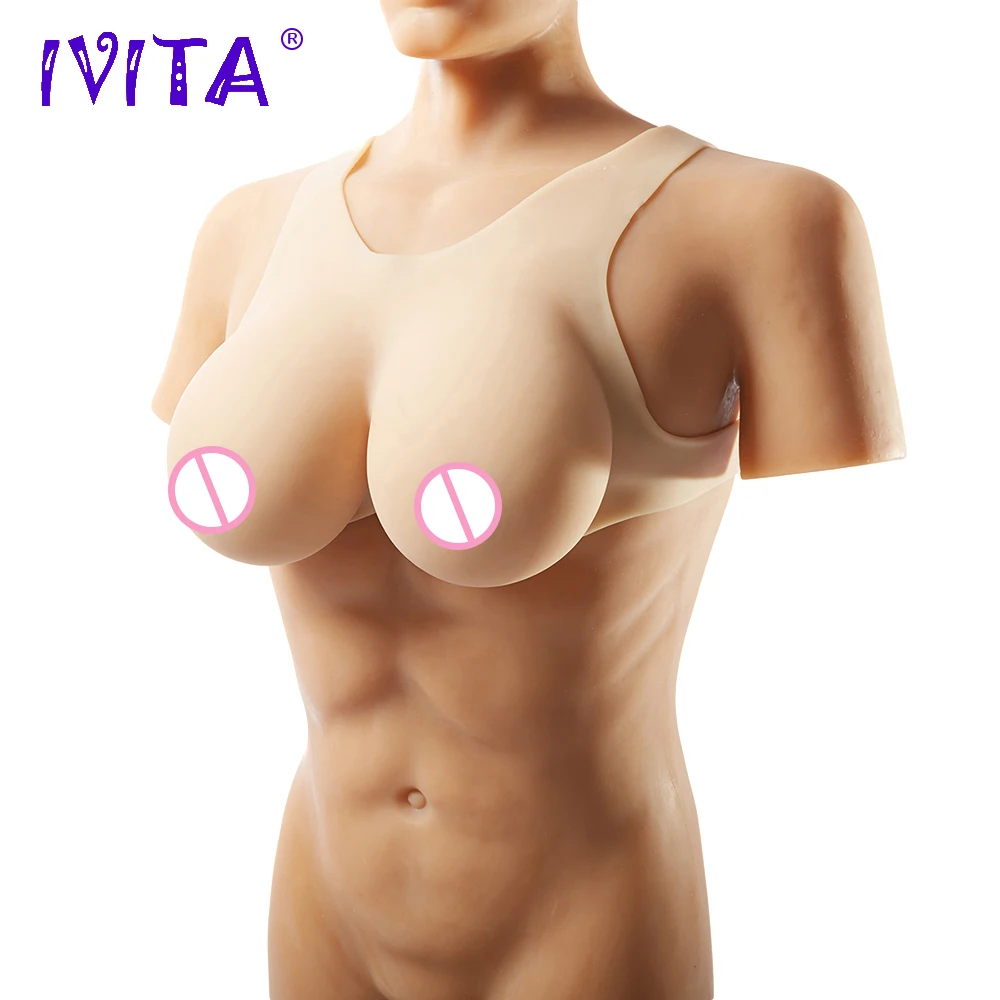 Реалистичная силиконовая грудь IVITA 1800 г искусственная для трансвеститов