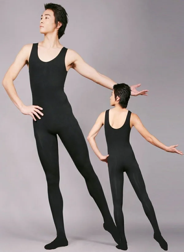 

Fashion Great Elasticity Man Ballet Coverall,Men Black Ballet Dance Leotard Vest Connect Stocking Leggings Long Pantyhose