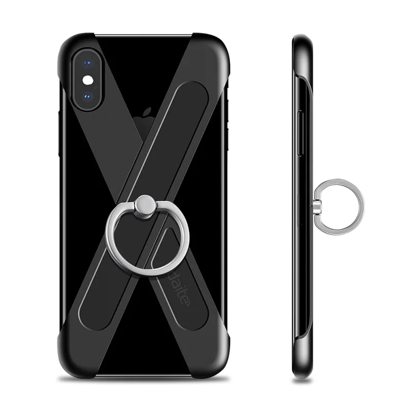For iPhone X XS Case Finger Ring Holder Cooling Cover Frame Mobile Phone Hollow Anti-knock Back Apple Grip | Мобильные телефоны и