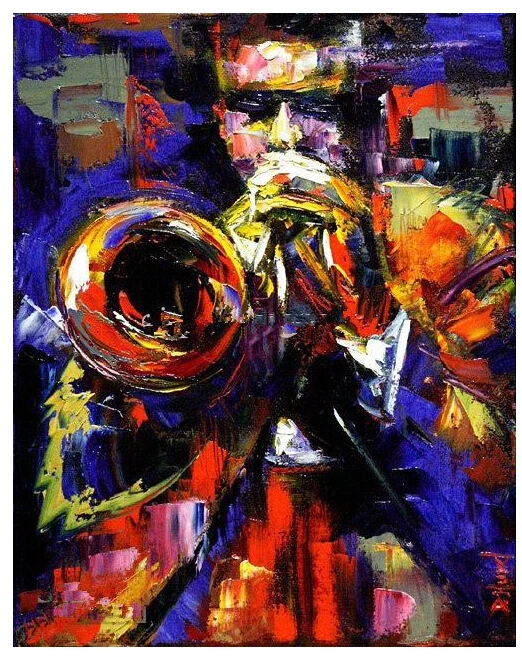 Джаз Современный оригинальный абстрактный художественный холст