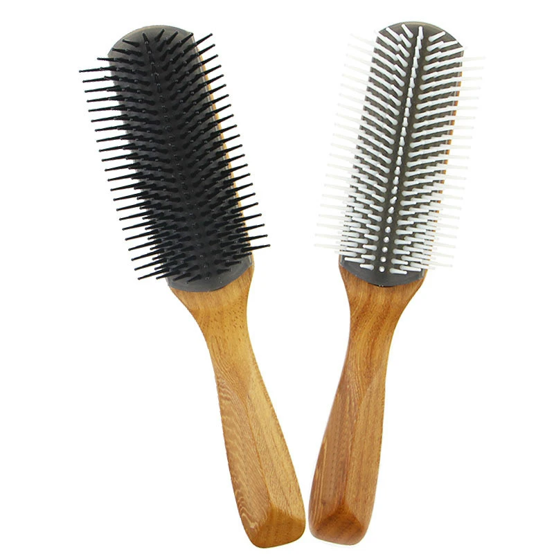 

TREESMILE Hair Comb Oil Head Shape Hair Brushes Detachable Plastic Nine Exhaust Pad Sandalwood Comb Hairbrush D40
