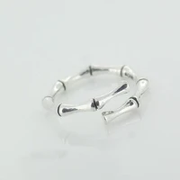 new silver plated jewelry thai silver simple creative bamboo adjustable personality opening rings sr178