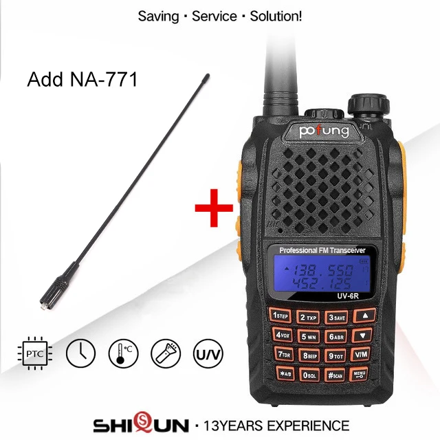 Add NA-771 Baofeng UV-6R рация 5 Вт Радио УВЧ УКВ двухдиапазонный УФ 6R CB радио обновление UV-5R Baofeng рация HF трансивер для охоты - Цвет: Add NA-771