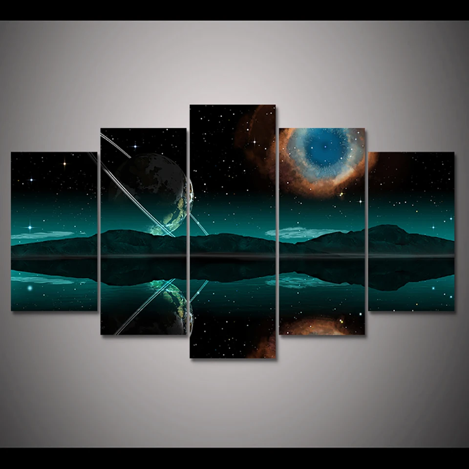 

Рамка для гостиной HD Home печатные картины для декора 5 штук Вселенная Пейзаж Современная Картина на холсте настенное искусство модульный пос...