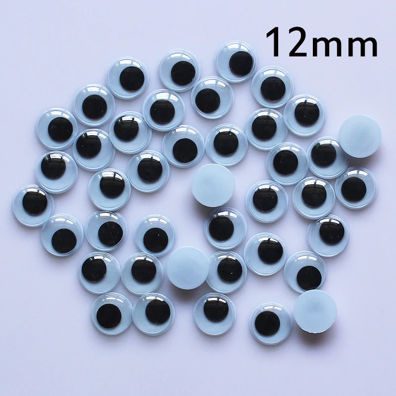 Оптовая продажа 12 мм 4000 шт Googly Eye/бегающие глазки/без самоклеющихся подвижных
