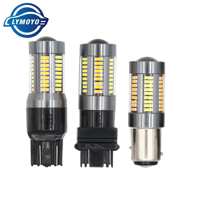 2 шт. автомобисветодиодный светодиодные лампы 1157 BAY15D T20 7443 T25 3157 Canbus поворотные