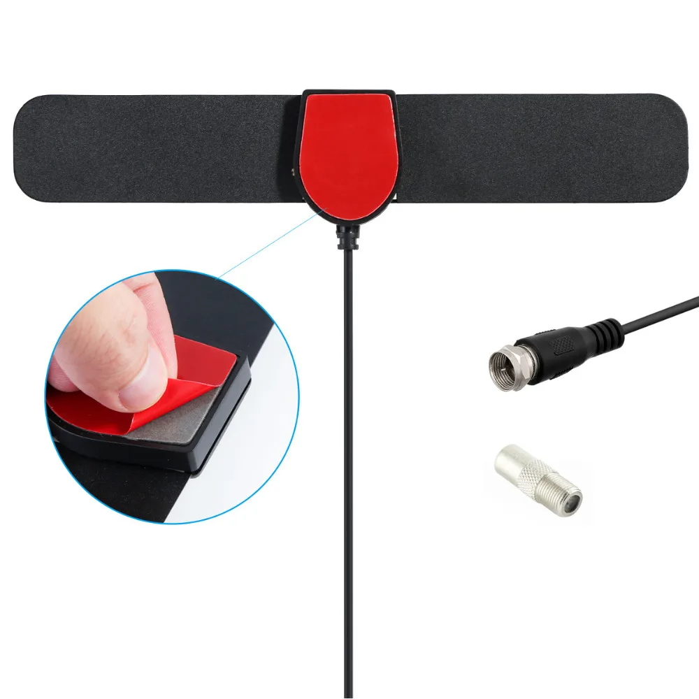Flat Indoor HD Signal Amplifier Digital TV Antenna HDTV 50 Miles Range VHF UHF Receiver | Электроника