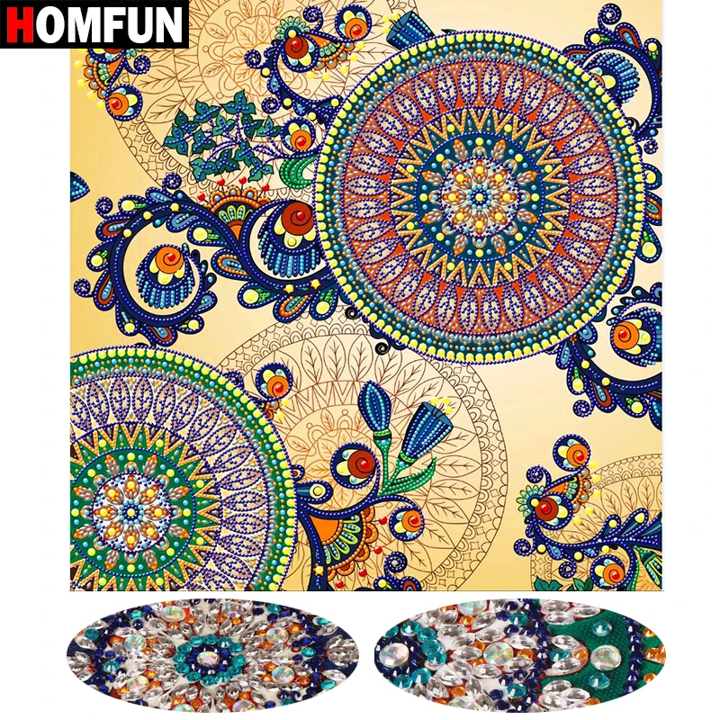 

HOMFUN 5D Special Shaped Diamond 5D Flower Handicraft Needlework Rhinestone 3d Drill DIY Diamond Embroidery Gift 44x44cm