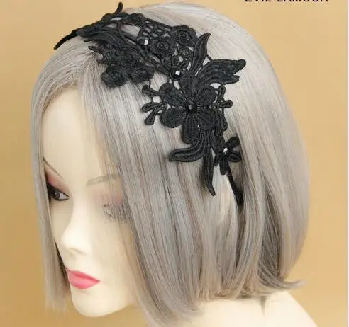 New arrival women's black lace embroidery floral hairbands party girl's lovely fashion headband hair accessories |