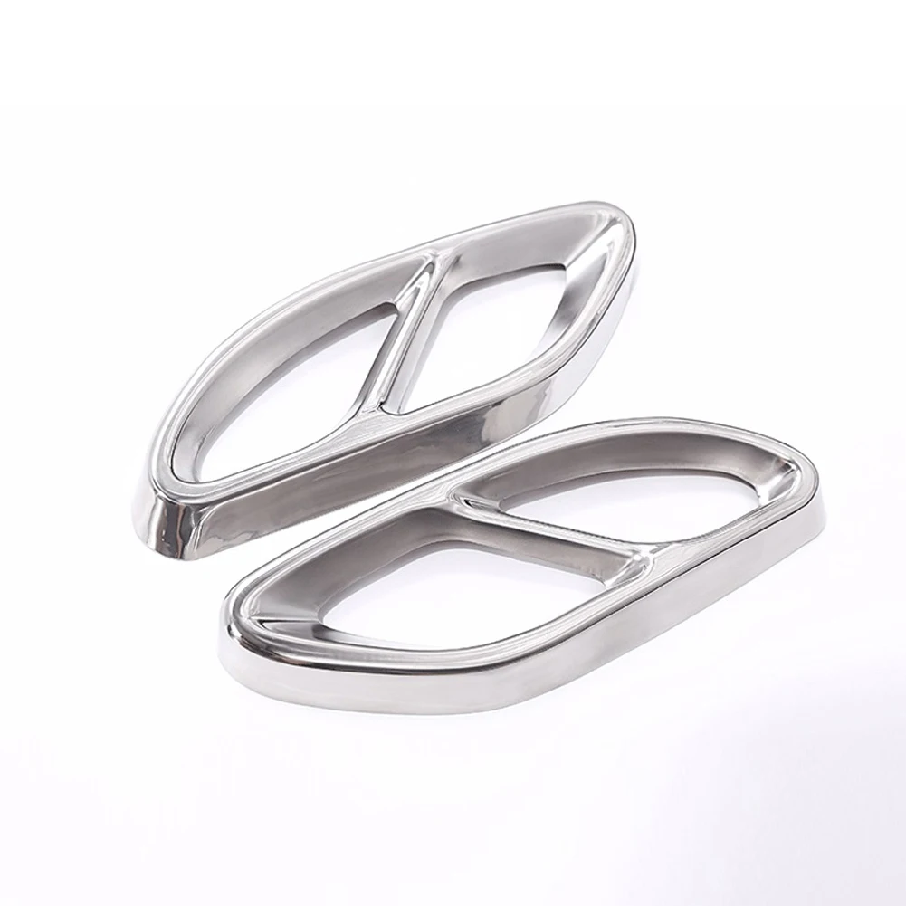 Bright Silver Совершенно новое обновление для Mercedes Benz GLC GLE GLS A B C E класс C207 W205 купе W176 W212 W213 выхлопной трубы автомобиля крышка отделка - Название цвета: Bright Silver