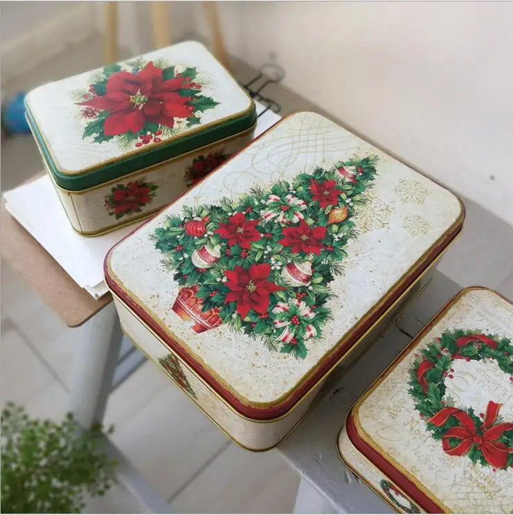 3 шт./компл. Рождественская серия Подарочная коробка с принтом железный чехол для
