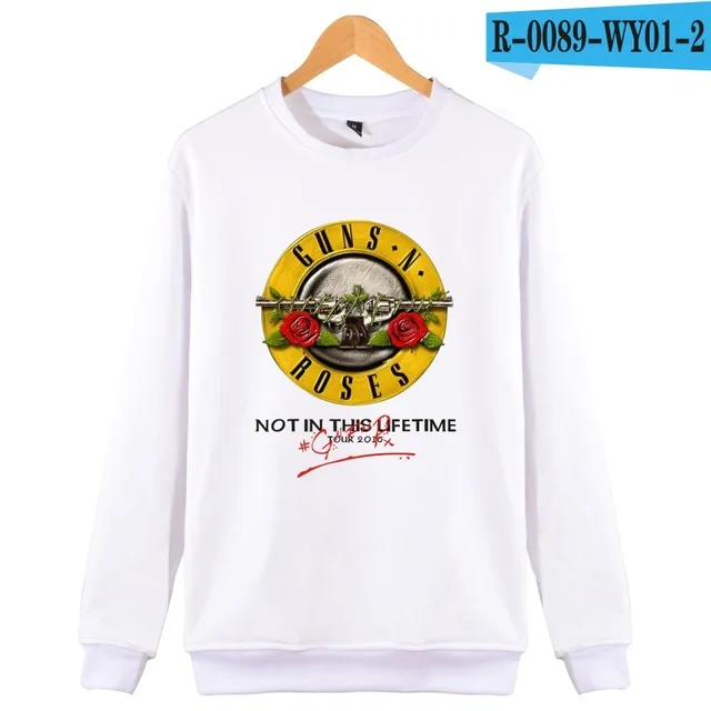 white Рок-группа GUNS N ROSES толстовка осень зима модные толстовки с длинным рукавом толстовки для мужчин и женщин хип-хоп спортивный костюм Топы Одежда - Цвет: white