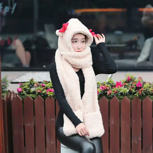 Christmas Gift Gloves hats scarves three pieces of Scarf Warm Shawls Scarves |