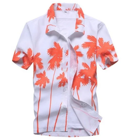 Мужская гавайская рубашка 2018 летняя новая повседневная Camisa Masculina с цветочным