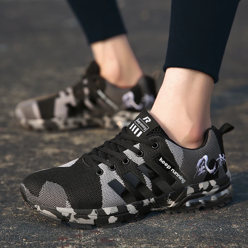 Новый стиль плюс Размеры Для мужчин кроссовки дышащая обувь спорт зашнуровать