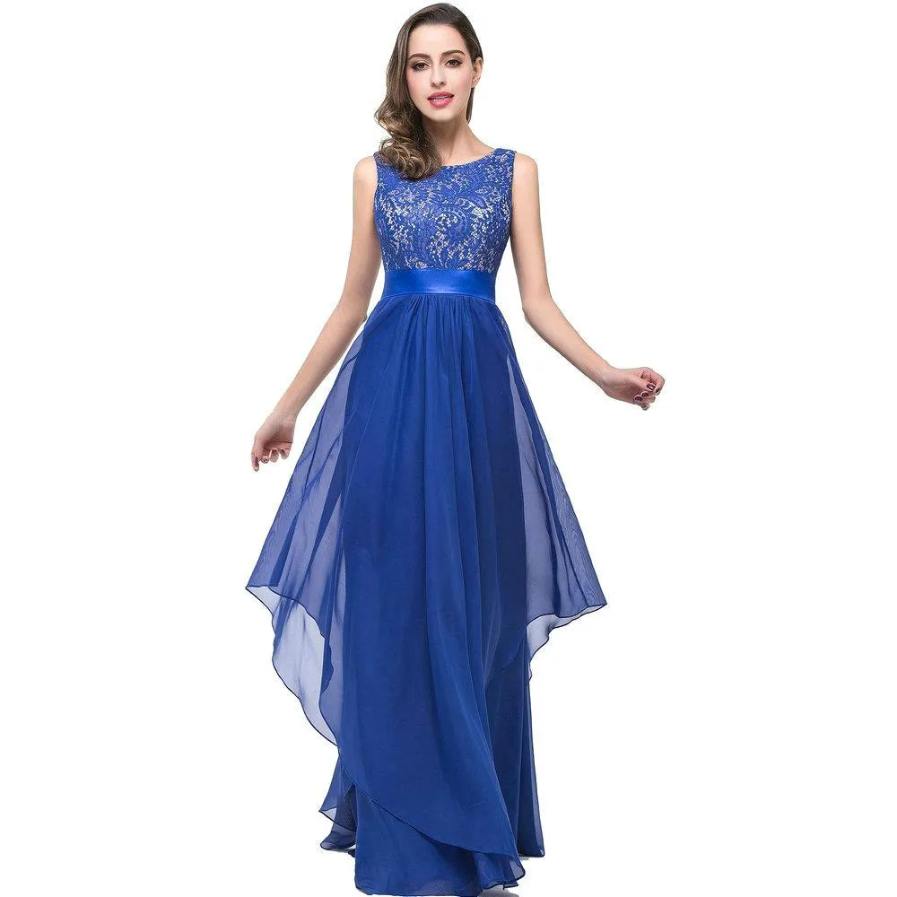 Stock Clearance Burgundy Lace Long Prom Dresses under 50 Chiffon Evening Party Dress with Sashes Vestido de Festa Longo | Свадьбы и