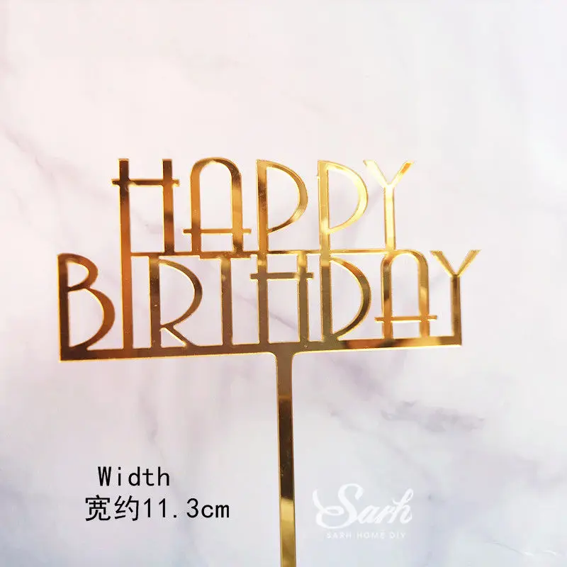 Birthday 9 Блестящий помпон для торта, украшение в виде золотых шаров, звезд, дня детей, дня рождения, украшения для выпечки, милые подарки - Цвет: Birthday 9