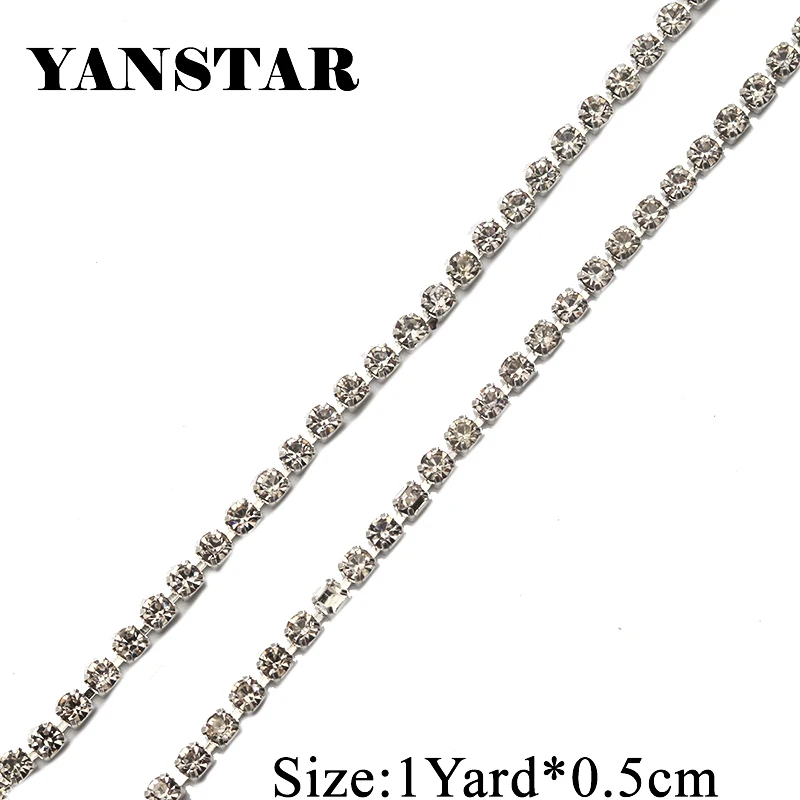 YANSTAR 10 ярдов Однорядная цепочка из горного хрусталя SS12 закрытый набор Горячая