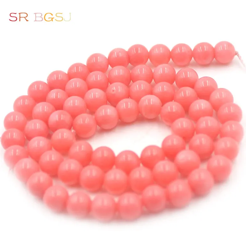 Free Shipping 4 6 8 10 9 11mm Wholesale Round Pink Coral Sea Bamboo Gems Natural Jewelry Beads 15&quot|jewelry beads|beads free shippingbead