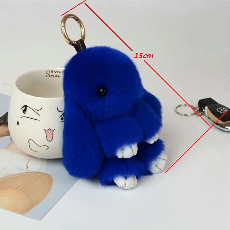 Oly2u New Arrival Sale Hot Bunny 15CM Rex Fur Rabbit Fashion Keychain For Gift Bag llaveros Tassel Jewelry|fashion keychain|keychain fashionkeychain