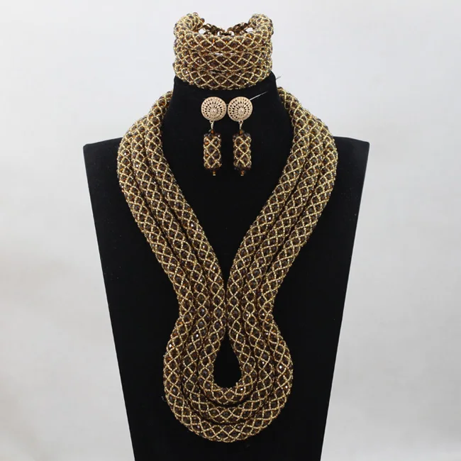 2017 Роскошные африканские бусины ювелирный набор Сказочный шоколадный