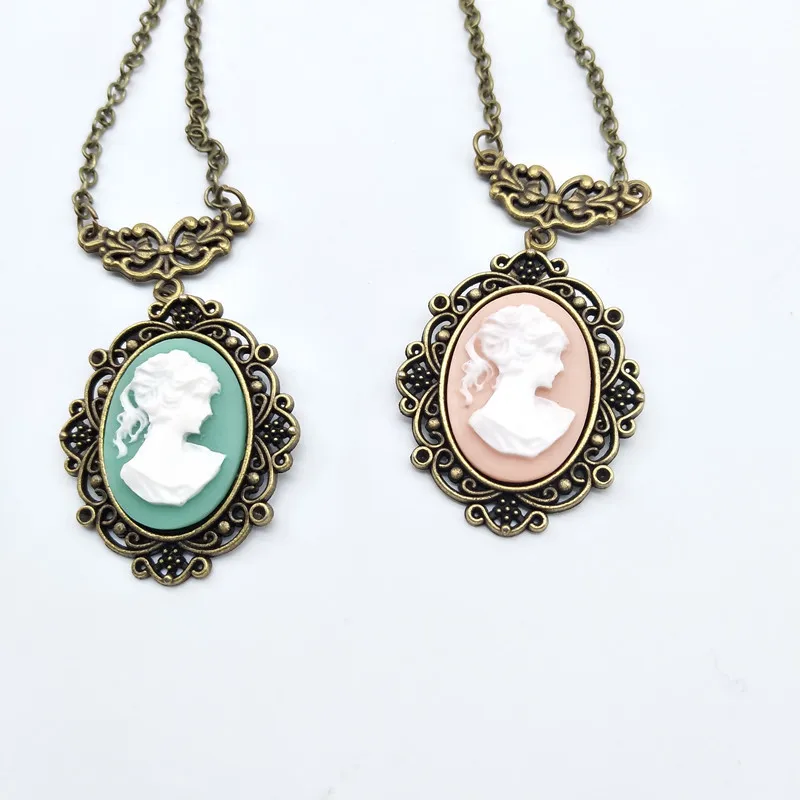 Victorian Lady смолы Камея Подвеска Цепочки и ожерелья День матери Подарки для мамы