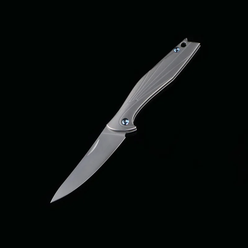 Curved gray Зеленый шип Феникс складной нож M390 лезвие прокладка TC4 Титан 3D Ручка Открытый отдых карманные Фруктовые Ножи EDC инструмент - Цвет: Curved gray