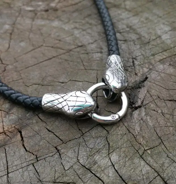 snake head 2 Lanseis 1 шт. мужское крутое ожерелье из нержавеющей стали волчья голова цепочка викингов мужское ожерелье 6 мм x 50 см или 6 мм x 60 см - Окраска металла: snake head 2