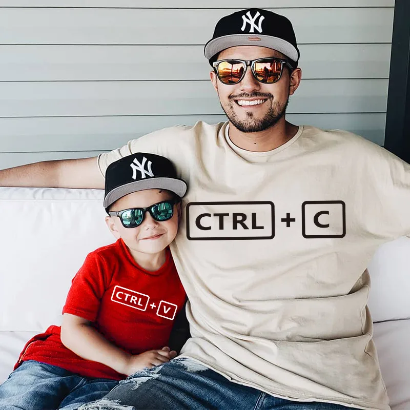 Ctrl + c одежда для всей семьи мамы и меня... футболки Модная дочки папы сына Одежда