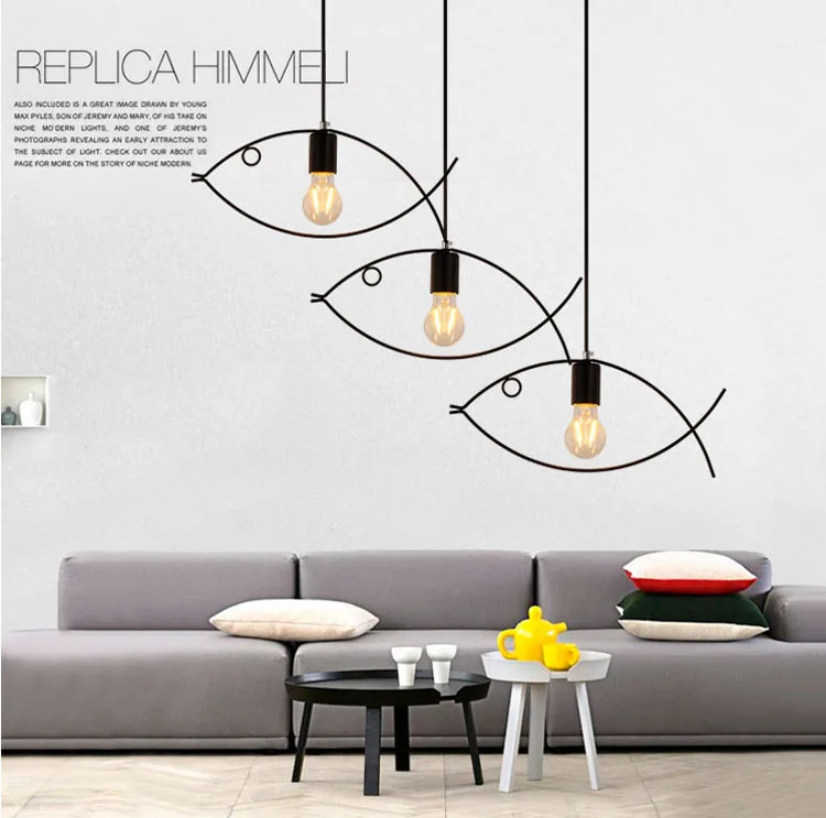 Винтажный железный подвесной светильник в стиле индастриал для бара кафе