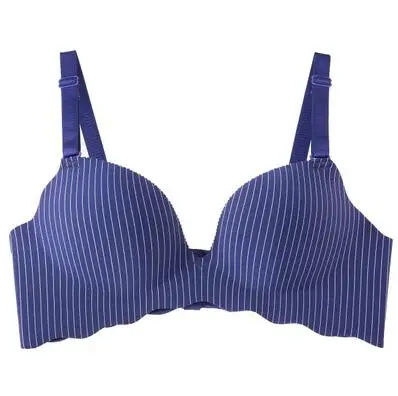 dark blue Baharcelin ABC чашки новые женские молодая девушка Push-Up Bra Бесшовные провода бесплатно французские Романтический собрались полосатый бюстгальтер милые женское бра - Цвет: dark blue