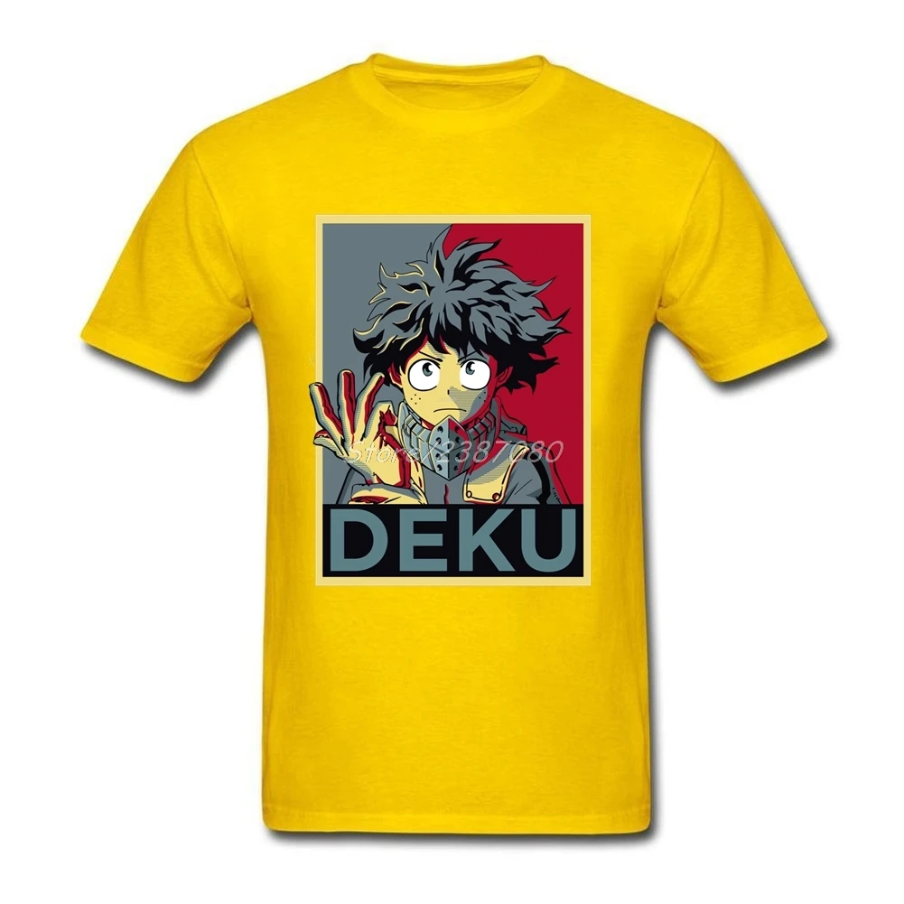 Deku мой герой футболка из хлопка с круглым вырезом коротким рукавом мужские