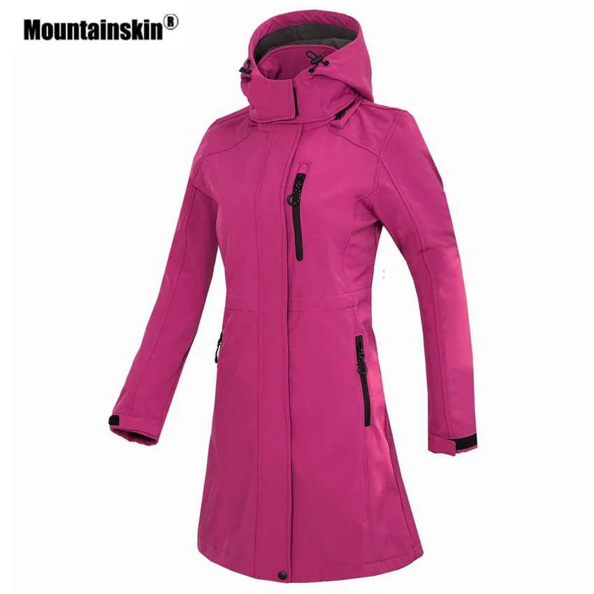 Женская флисовая ветровка Mountainskin длинная куртка для активного отдыха походов