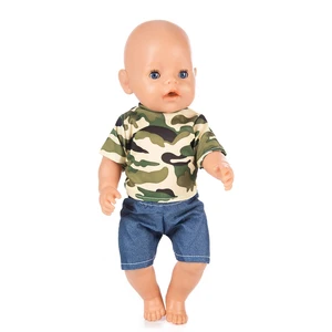 Камуфляжный комплект одежды для куклы 43 см, Одежда для куклы аксессуары для куклы реборн