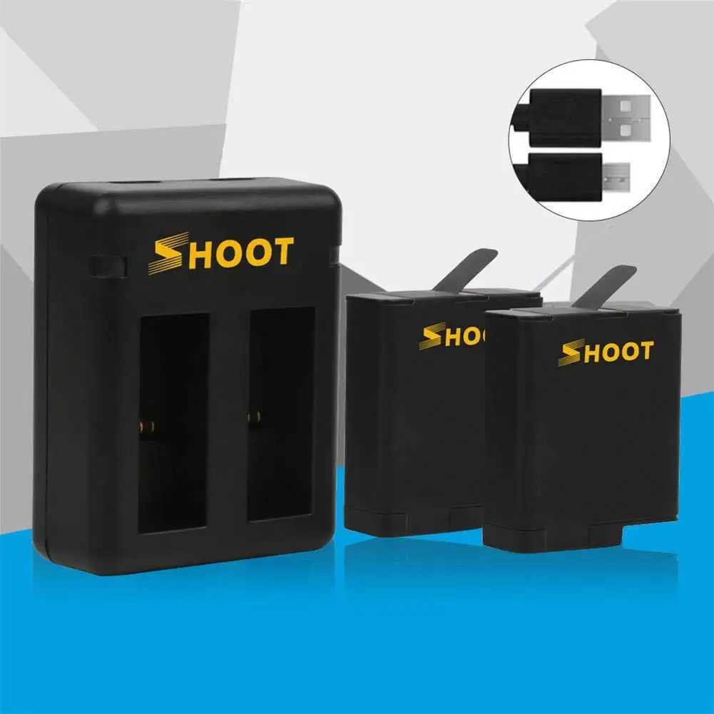 2 шт. Аккумулятор для GoPro Hero 7 6 5 USB зарядное устройство с двумя портами аксессуары