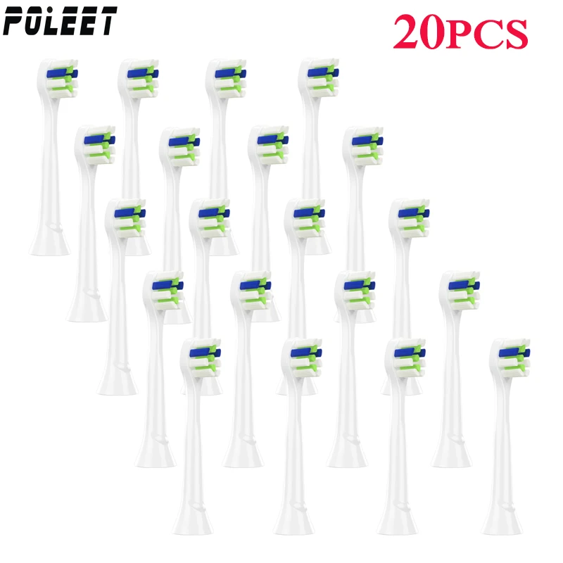 Poleet 20 шт. YH731 сменные головки для электрической зубной щетки подходит Philips HX3 HX6 HX9