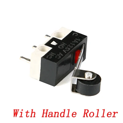 With Handle Roller 10 шт. микро концевой переключатель кнопка мыши переключатель без ручки/с ручкой ролик микро переключатель 1A 125V AC 3 контакта - Цвет: With Handle Roller