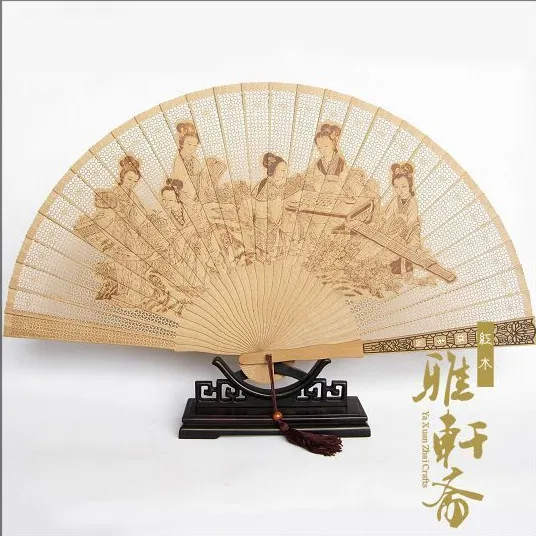 

[TZ] mahogany wood carving crafts studio ornaments rosewood sandalwood fan fan gift gift collection