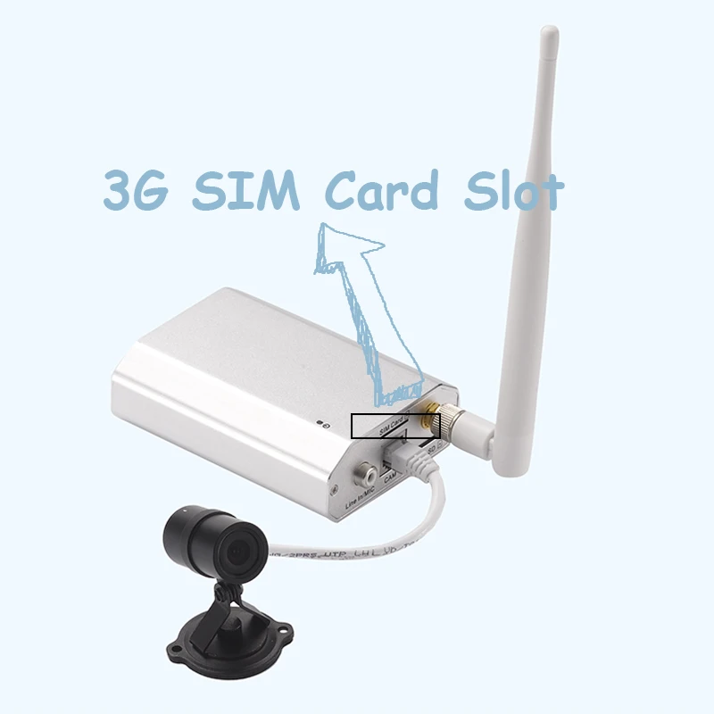 Телефон APP view 3G Беспроводная мини CCTV IP камера WCDMA sim карта Обнаружение движения onvif