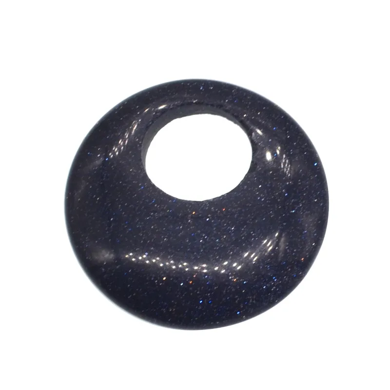 blue goldstone SEVENSTONE Мода натуральный камень ожерелья-подвески в виде монет для ювелирных изделий амулеты Ассорти Pierre Naturelle кулон Подарки для женщин - Окраска металла: blue goldstone