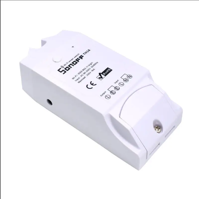 SONOFF TH16 SONOFF TH10 TH16 WiFi умный домашний переключатель беспроводной пульт дистанционного управления контроль температуры и влажности светодиодный переключатель приложение eWelink - Цвет: SONOFF TH16